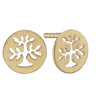 Christina Collect Gold-plated sterling silver Plant a Tree Beautiful stud earrings, also available in silver, model 671-G85